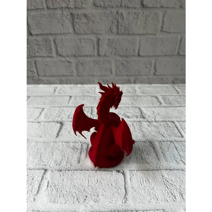 12 cm Kırmızı Ejderha Figürü Koleksiyonluk Dekoratif Biblo