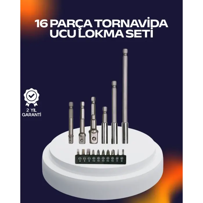 16 Parça Usta İşçilik Bits Takımı Vida Sökme Takma Set