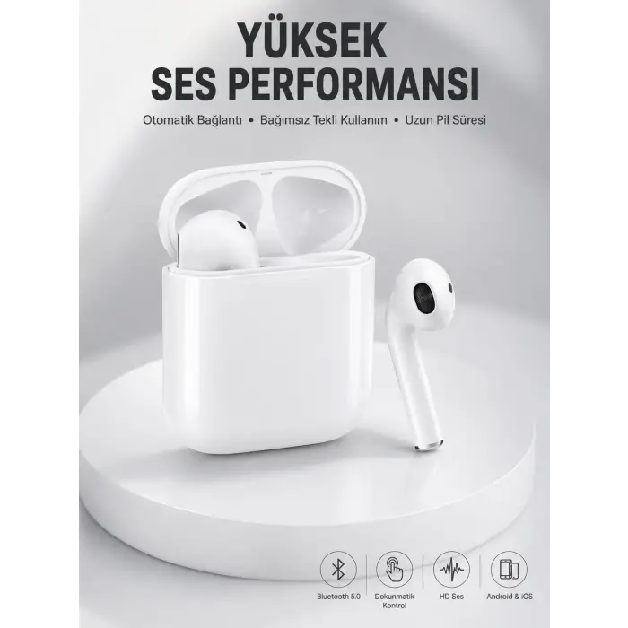 2. Nesil Bluetooth Android ve İOS Uyumlu Kablosuz Kulaklık Çağrı Cevaplama