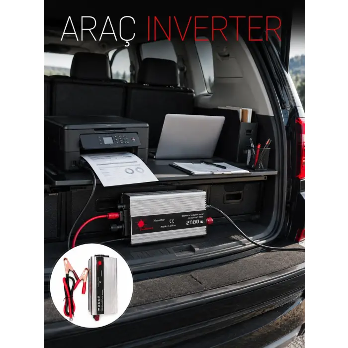 2000W Akü İnvertör Araçtan Elektrik Kullanımı Sağlayan