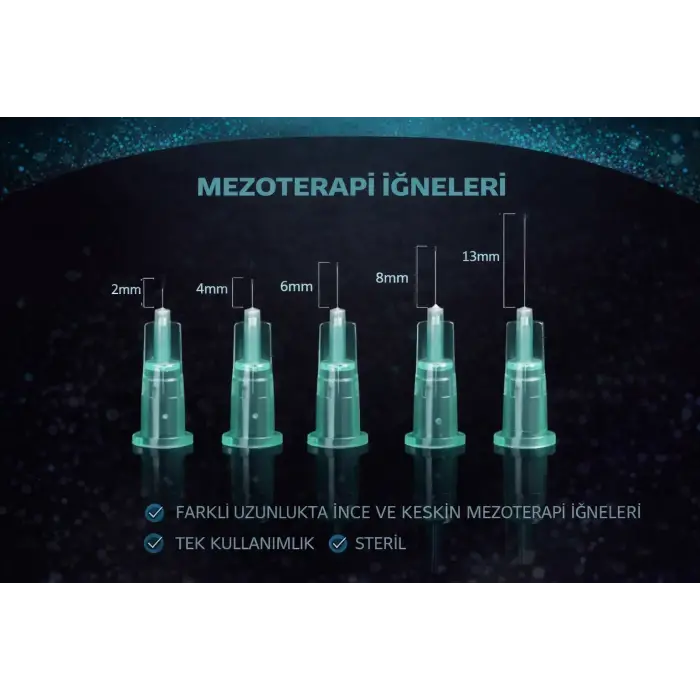 29G X 13MM Mezoterapi Steril Enjeksiyon İğnesi 100 Adet 1 Kutu
