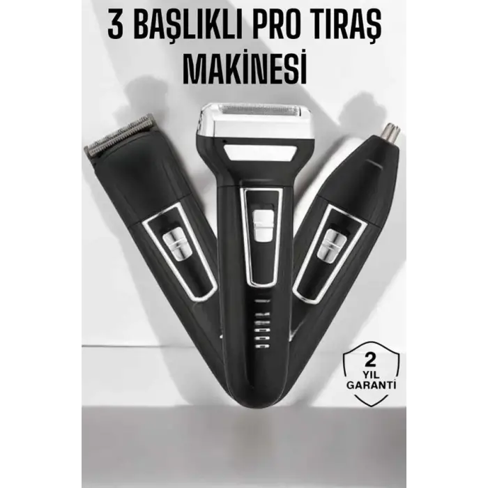 3 Başlıklı Profesyonel Tıraş Makinesi