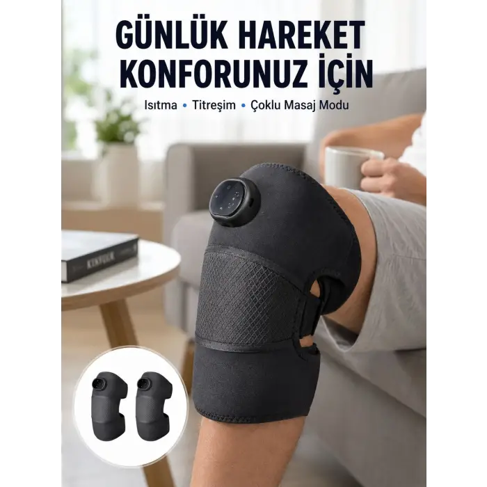 3 Seviyeli Titreşimli Isıtmalı Diz Bakım Masaj Cihazı Yeni Nesil