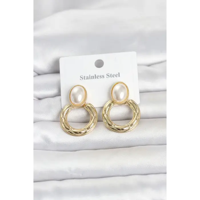 316L Çelik Gold Renk Vintage Model Kadın Küpe