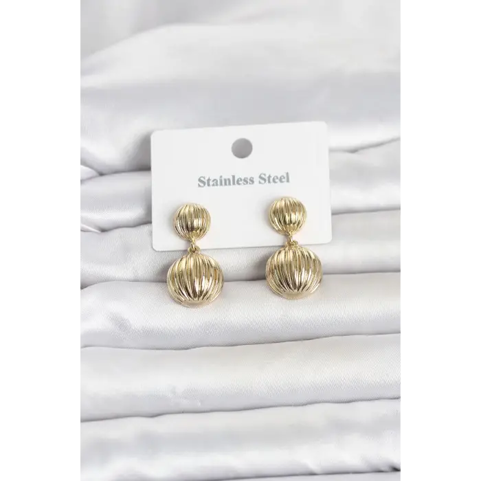 316L Çelik Gold Renk Vintage Model Kadın Küpe