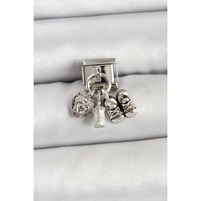 316L Çelik Gümüş Renk Bebek Konsept Nomination Charm