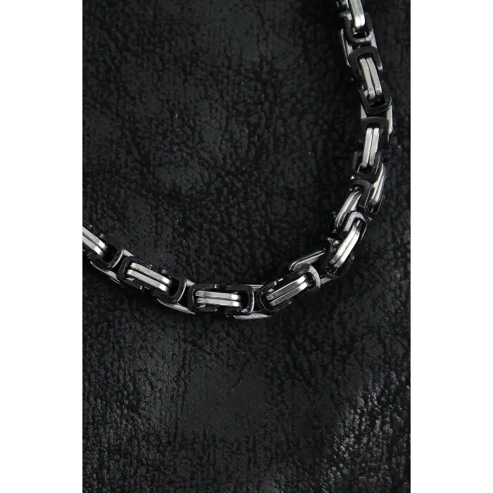 316L Çelik Kral Zincir Model Gümüş Renk Erkek Kolye