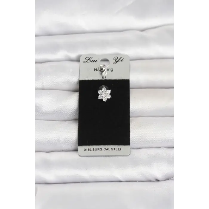 316L Cerrahi Çelik Çiçek Model Göbek Piercing