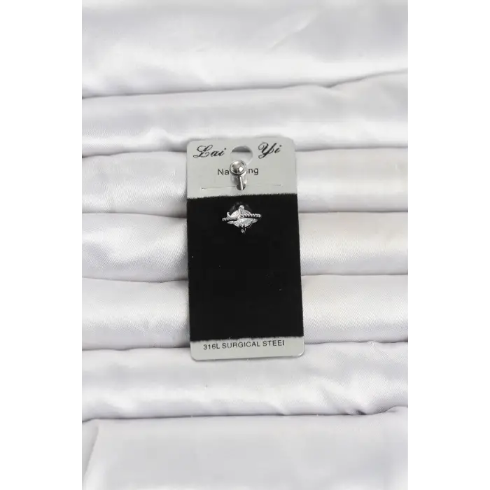316L Cerrahi Çelik Zirkon Taşlı Göbek Piercing