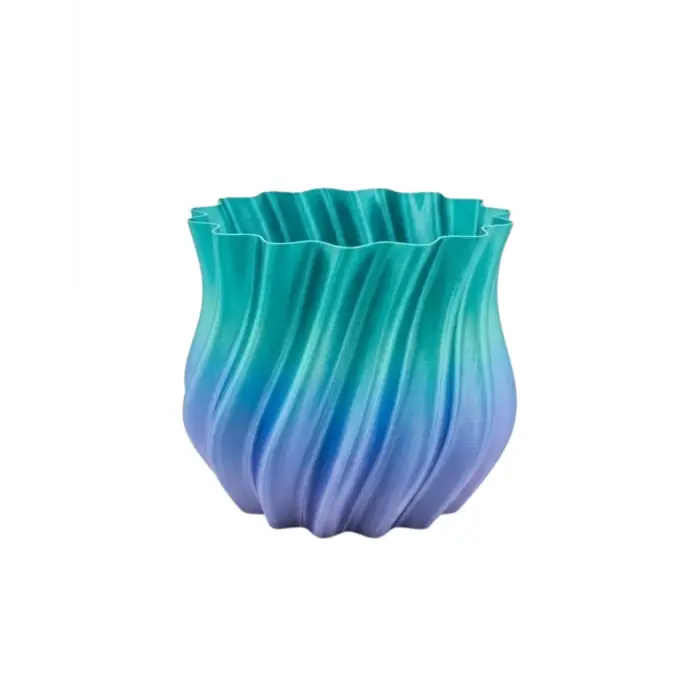 3D KIVRIMLI VAZO MAVİ