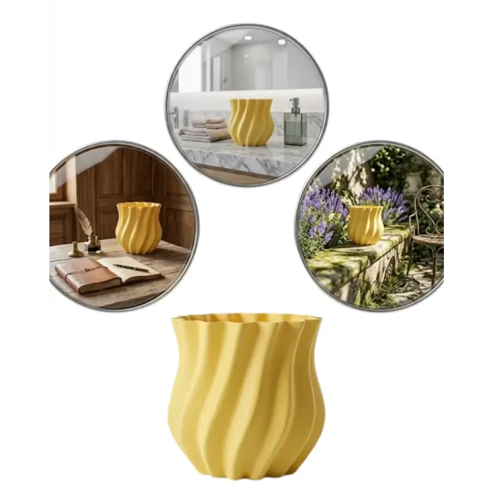 3D KIVRIMLI VAZO SARI