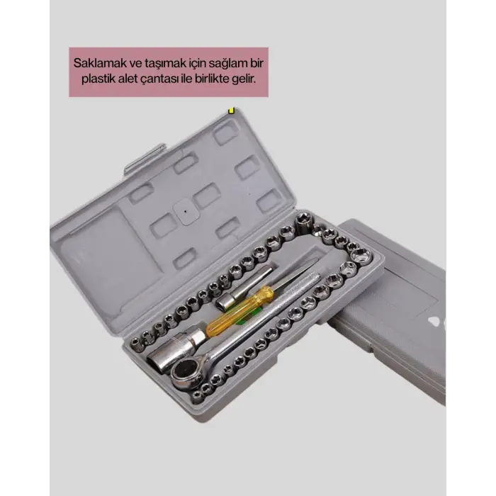 40 Parça Cırcır Lokma Anahtar Seti Profesyonel Kullanım