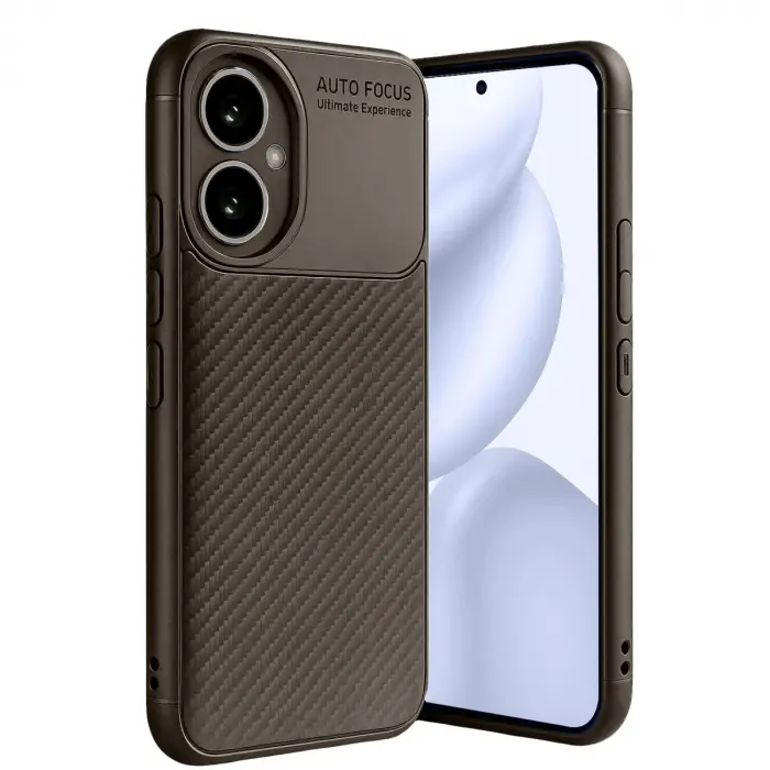 400 Kılıf Auto Focus Karbon Kapak - Kahverengi
