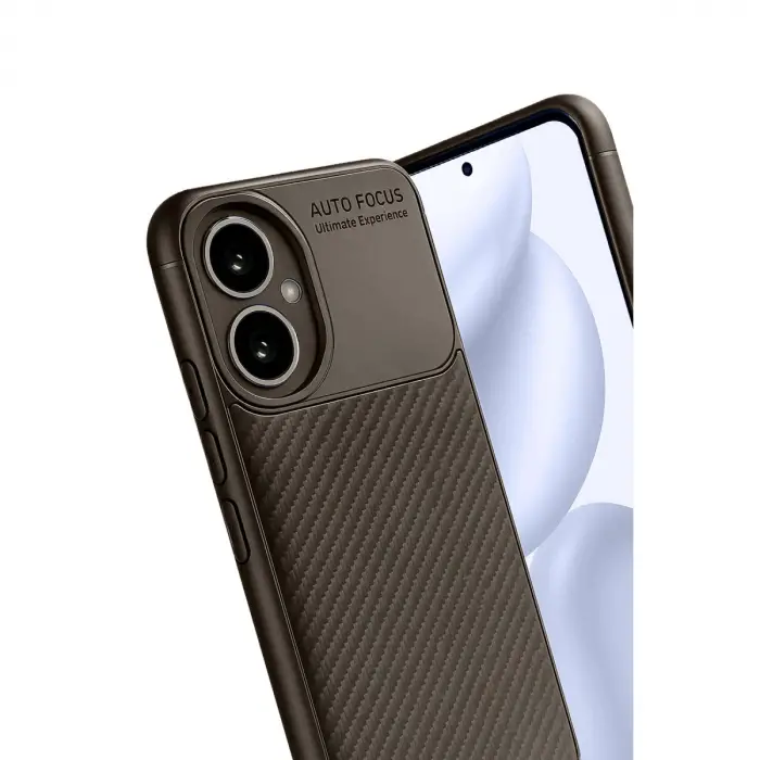400 Kılıf Auto Focus Karbon Kapak - Kahverengi