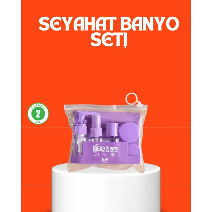 5 Parça Seyahat Kişisel Bakım Seti Şişe Sprey Krem Kutulu