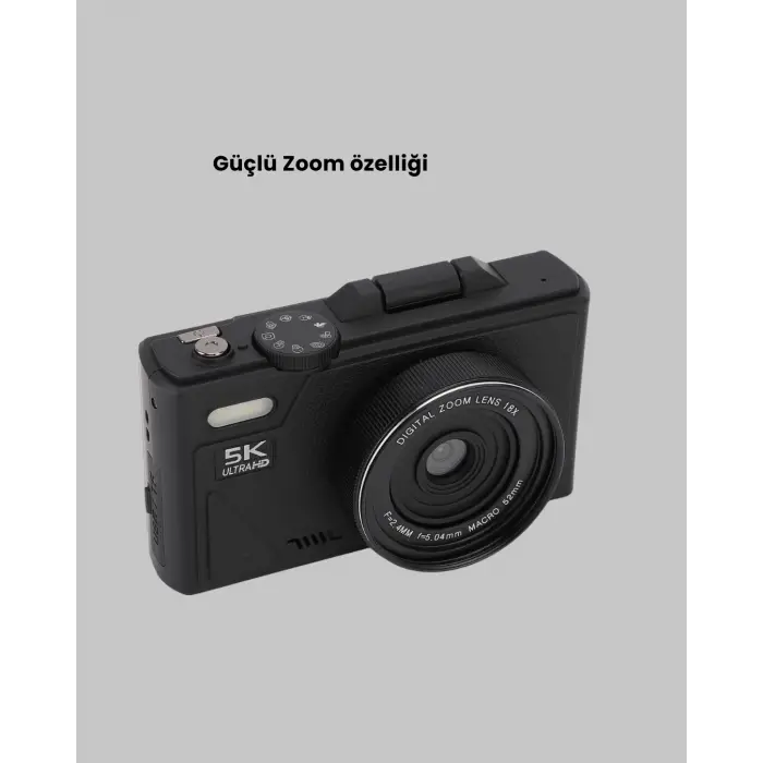 5K UHD Dijital Kamera 75MP Sensör 18x Zoom Stabilizasyonlu