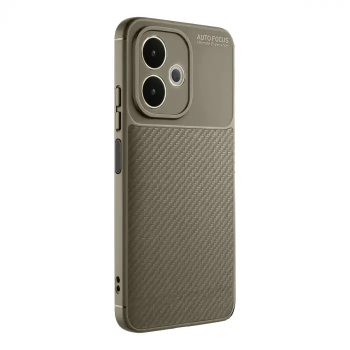 A5 Pro 4G Kılıf Auto Focus Karbon Kapak - Kahverengi