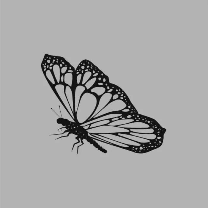 Ahşap İşleme Duvar Süsü- Kelebek - 50 cm x 30 cm