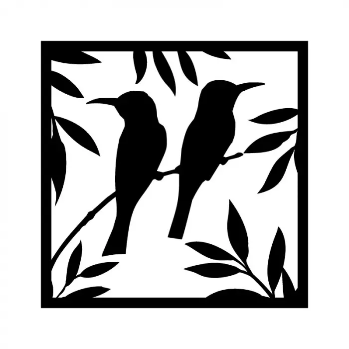 Ahşap İşleme Duvar Süsü- Kuş  - 30 cm x 50 cm