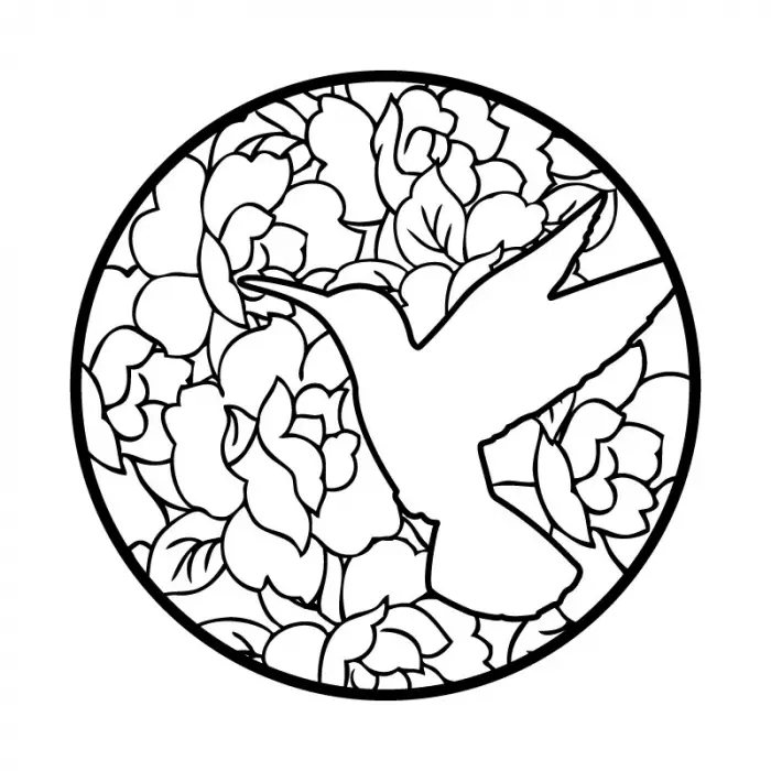 Ahşap İşleme Duvar Süsü- Kuş  - 50 cm Çap