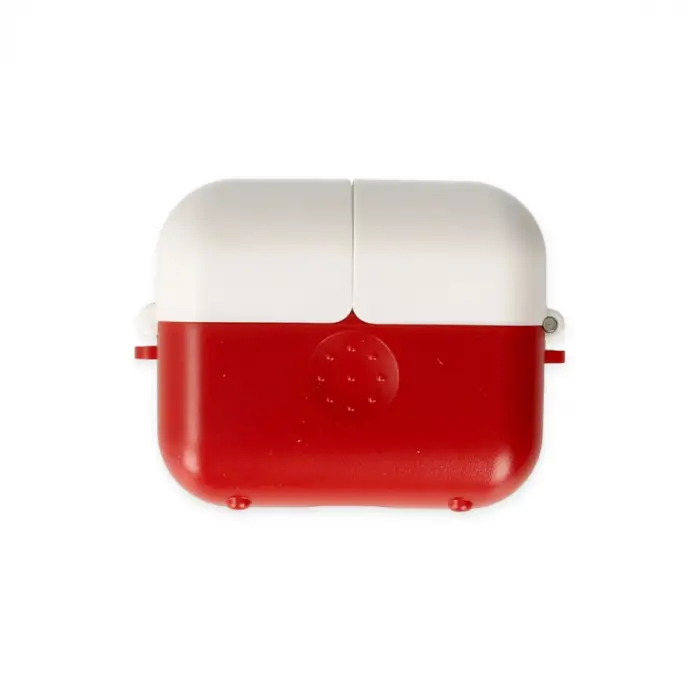 Airpods 3 (3.nesil) Basmalı Kılıf - Kırmızı-Beyaz
