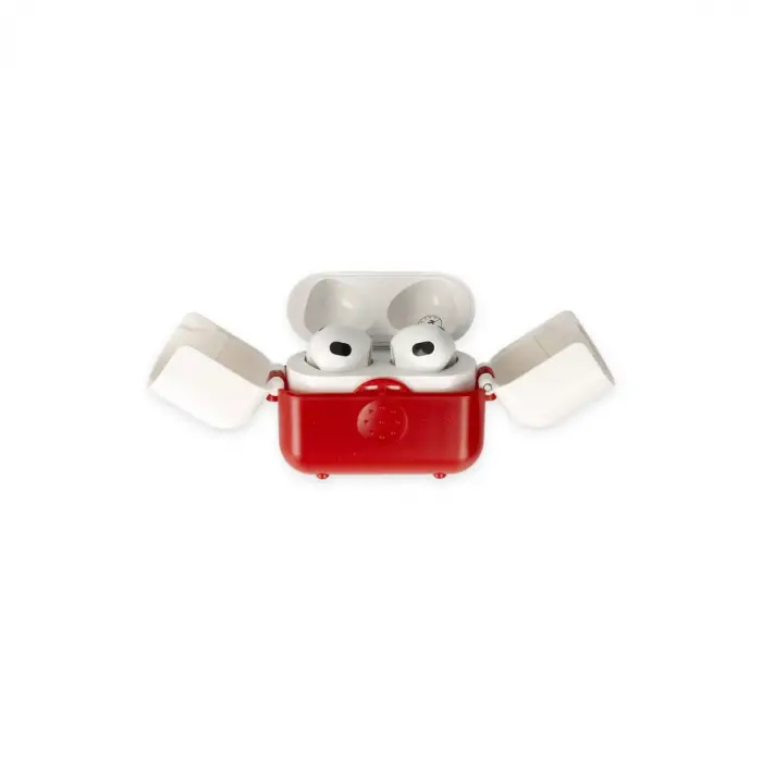 Airpods 3 (3.nesil) Basmalı Kılıf - Kırmızı-Beyaz