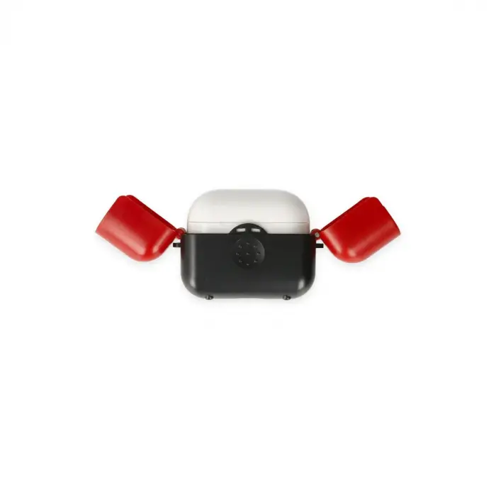 Airpods 3 (3.nesil) Basmalı Kılıf - Siyah-Kırmızı