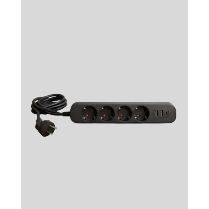 Akıllı Akım Dengelemeli 4’lü Çoklu Priz Type-C ve USB Çıkışlı