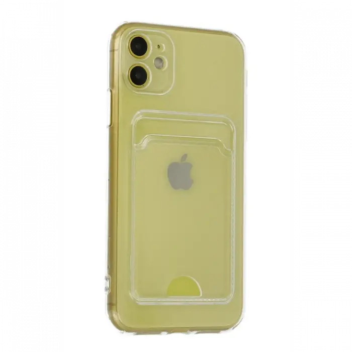 Apple iPhone 11 Kılıf Kart Şeffaf Silikon - Şeffaf