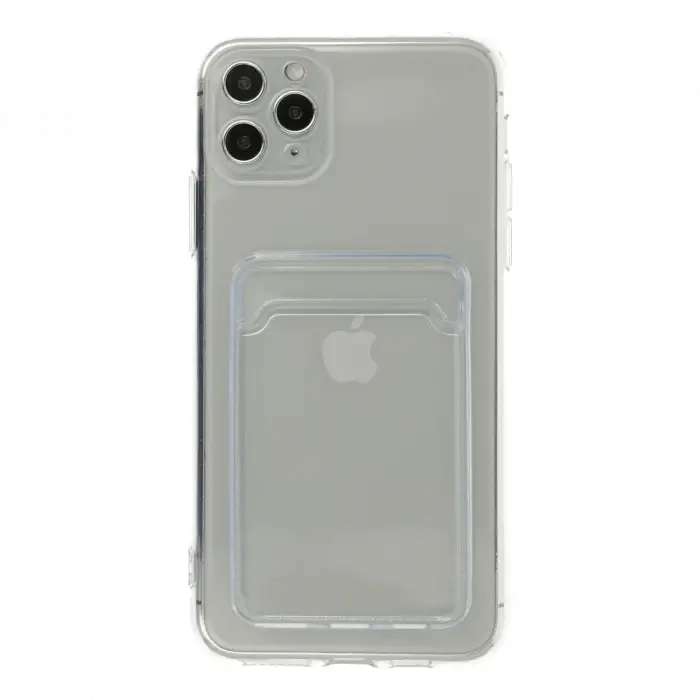 Apple iPhone 11 Pro Max Kılıf Kart Şeffaf Silikon - Şeffaf