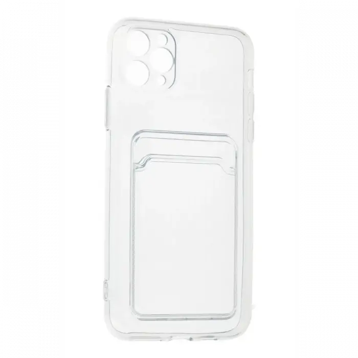 Apple iPhone 11 Pro Max Kılıf Kart Şeffaf Silikon - Şeffaf