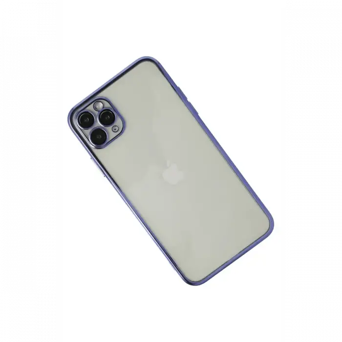 Apple iPhone 11 Pro Max Kılıf Razer Lensli Silikon - Mor
