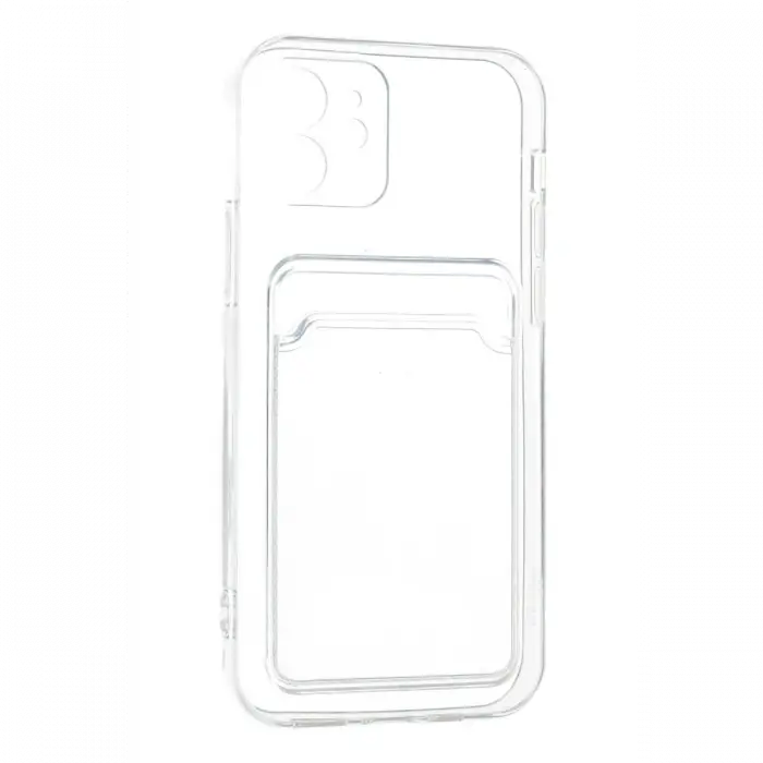 Apple iPhone 12 Kılıf Kart Şeffaf Silikon - Şeffaf