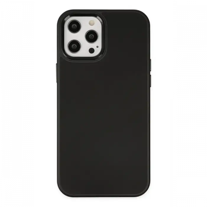 Apple iPhone 12 Pro Max Kılıf Asya Deri Silikon - Siyah