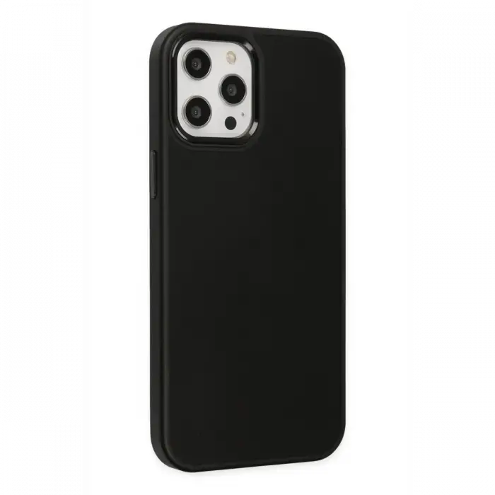 Apple iPhone 12 Pro Max Kılıf Asya Deri Silikon - Siyah