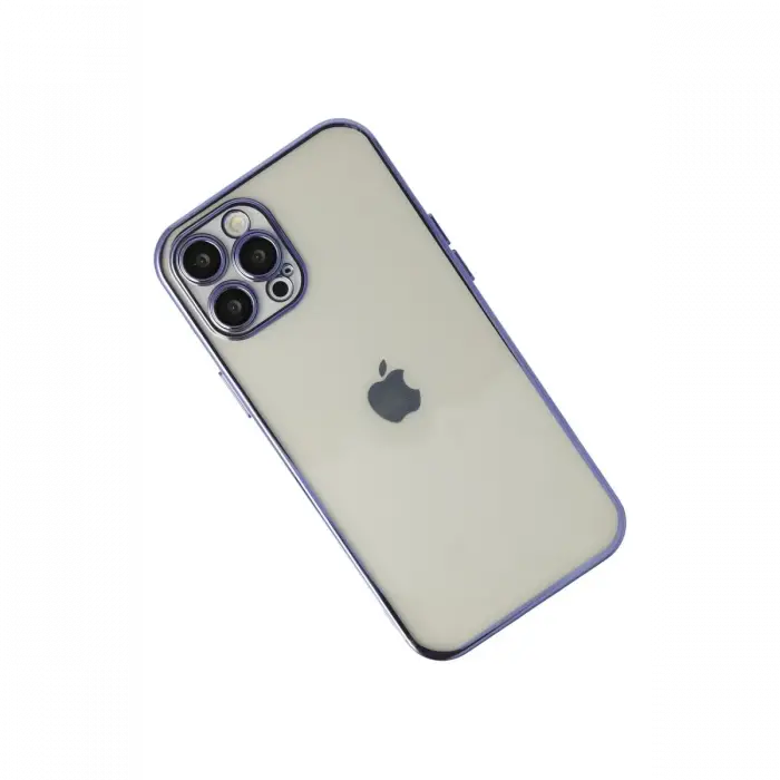 Apple iPhone 12 Pro Max Kılıf Razer Lensli Silikon - Mor