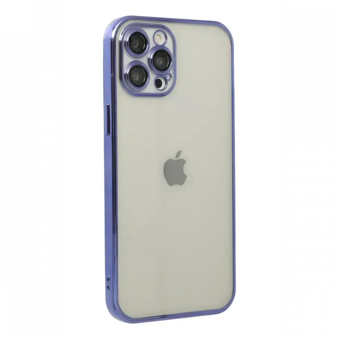 Apple iPhone 12 Pro Max Kılıf Razer Lensli Silikon - Mor