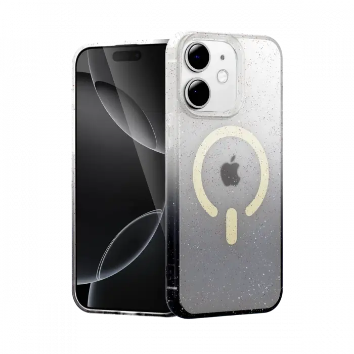 Apple iPhone 12 Pummel Shiny Magsafe Kapak - Siyah