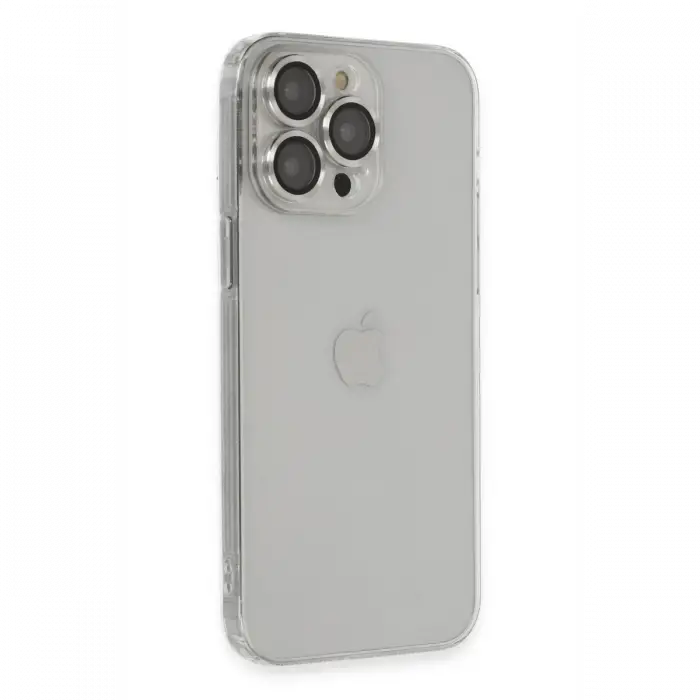 Apple iPhone 13 Pro Max Kılıf Luko Lens Silikon - Gümüş