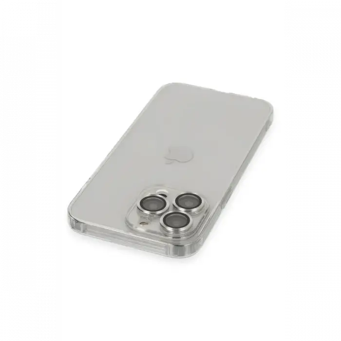 Apple iPhone 13 Pro Max Kılıf Luko Lens Silikon - Gümüş