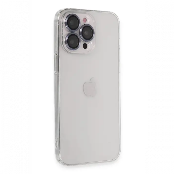 Apple iPhone 13 Pro Max Kılıf Luko Lens Silikon - Sierra Blue