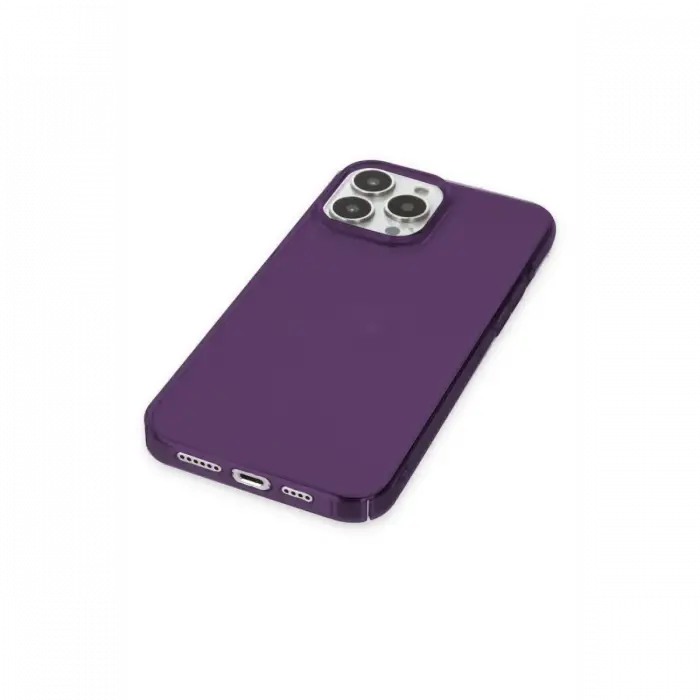 Apple iPhone 13 Pro Max Kılıf Pc Sert Şeffaf Kapak - Mor