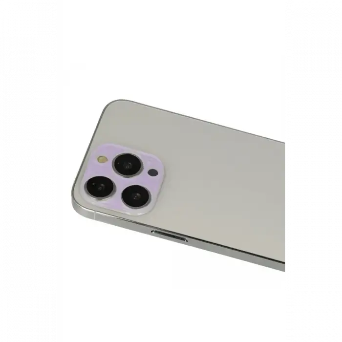Apple iPhone 13 Pro Max Rainbow Kamera Lens Koruma Cam - Mor