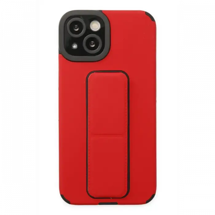 Apple iPhone 14 Plus Kılıf Mega Standlı Silikon - Kırmızı