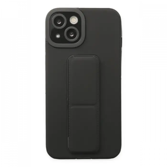 Apple iPhone 14 Plus Kılıf Mega Standlı Silikon - Siyah