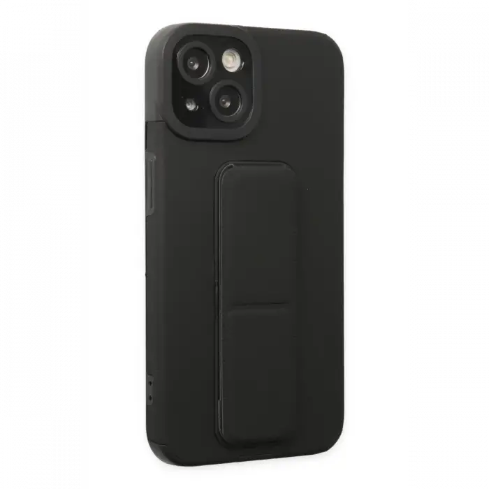 Apple iPhone 14 Plus Kılıf Mega Standlı Silikon - Siyah