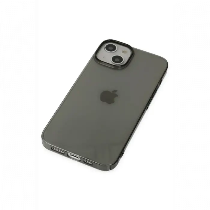 Apple iPhone 14 Plus Kılıf Pc Sert Şeffaf Kapak - Siyah