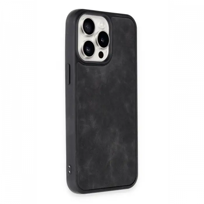 Apple iPhone 14 Pro Kılıf Aras Deri Kapak - Siyah