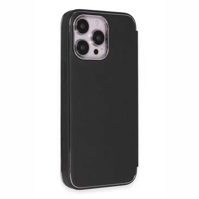 Apple iPhone 14 Pro Max Kılıf Dolpin Kapaklı - Siyah