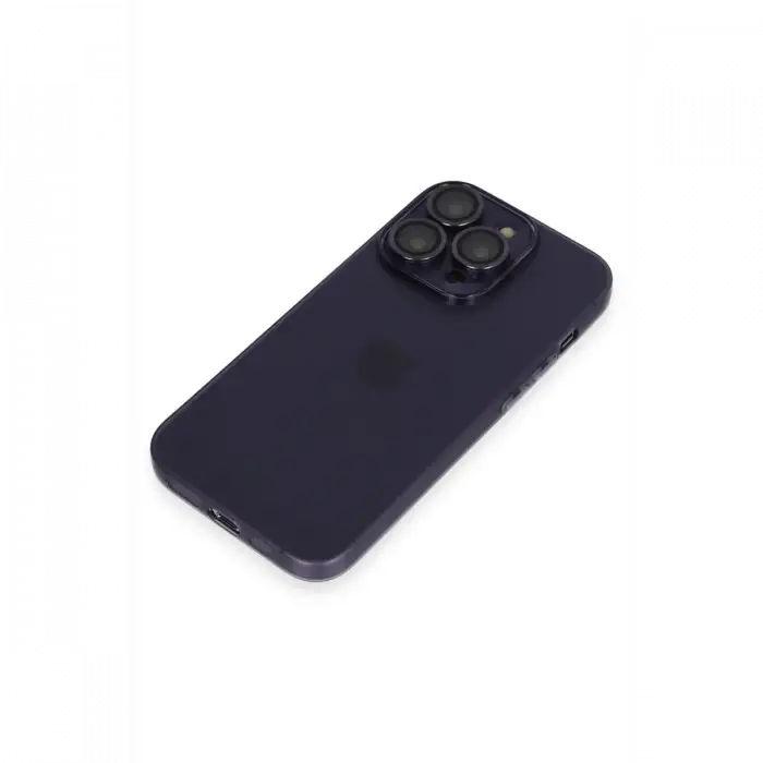 Apple iPhone 14 Pro Max Kılıf Luko Lens Silikon - Derin Mor